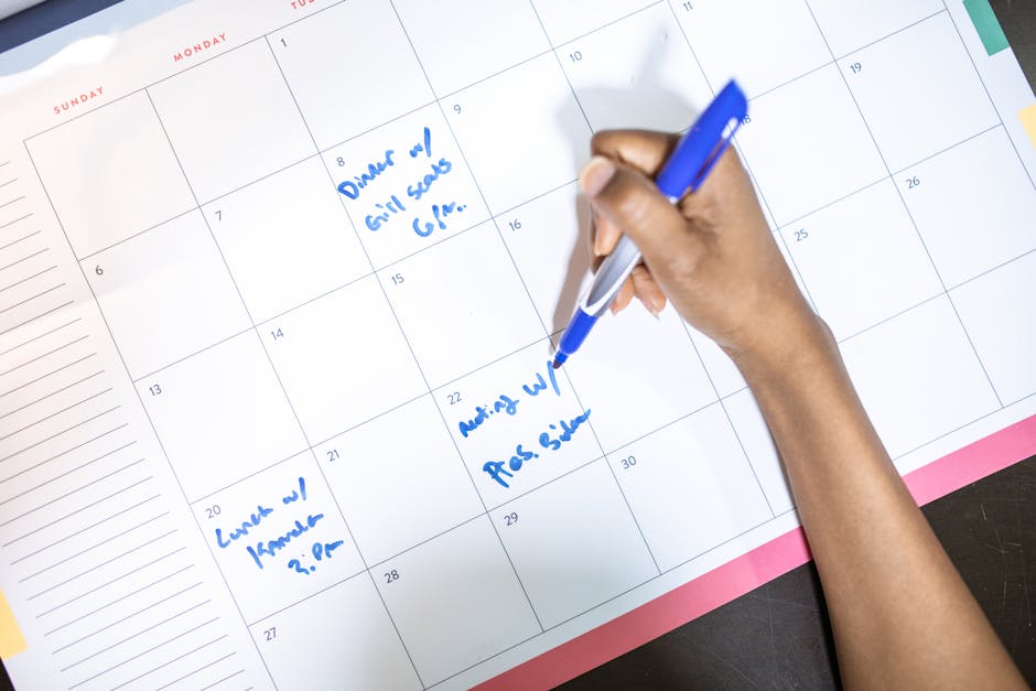 Calendar with plant-based meal photos for each week of a 30-day transition