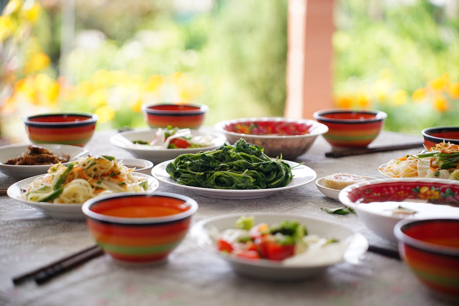 Family at a meal — children eating colourful plant-based foods at the table